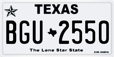 TX license plate BGU2550