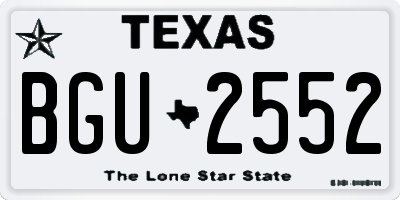 TX license plate BGU2552