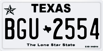 TX license plate BGU2554