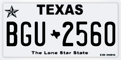 TX license plate BGU2560