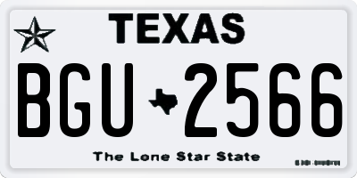 TX license plate BGU2566