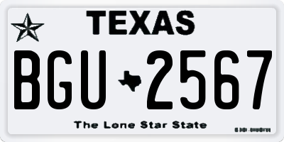 TX license plate BGU2567