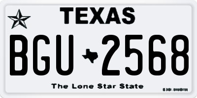 TX license plate BGU2568