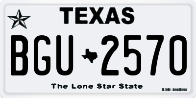 TX license plate BGU2570