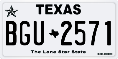 TX license plate BGU2571