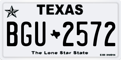 TX license plate BGU2572