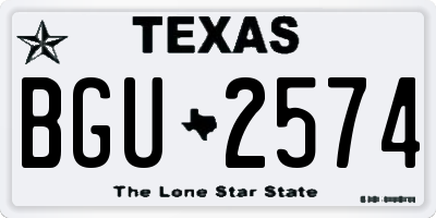 TX license plate BGU2574