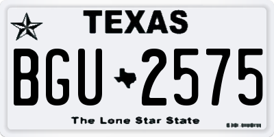TX license plate BGU2575