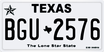 TX license plate BGU2576