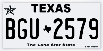 TX license plate BGU2579