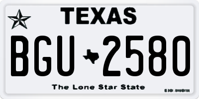 TX license plate BGU2580