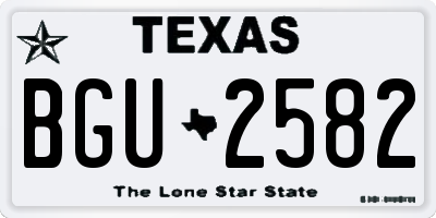 TX license plate BGU2582