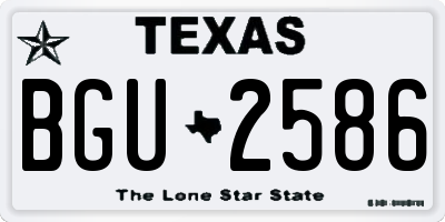 TX license plate BGU2586