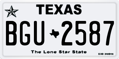 TX license plate BGU2587