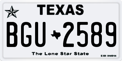 TX license plate BGU2589