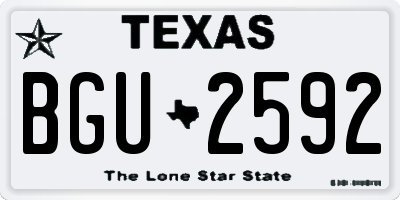 TX license plate BGU2592