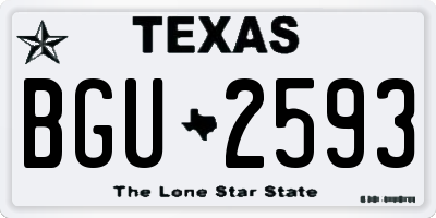 TX license plate BGU2593
