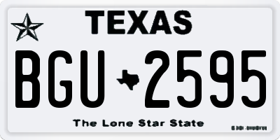 TX license plate BGU2595