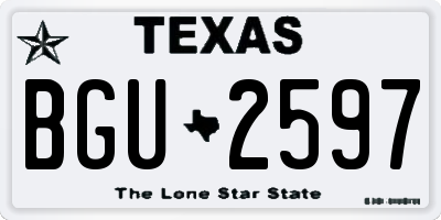 TX license plate BGU2597
