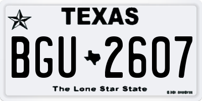 TX license plate BGU2607