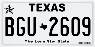 TX license plate BGU2609