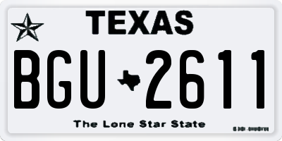 TX license plate BGU2611