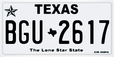 TX license plate BGU2617