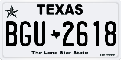TX license plate BGU2618