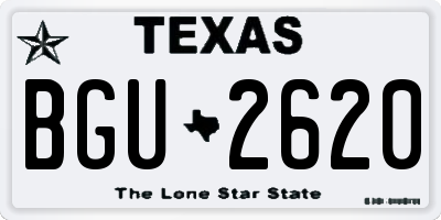 TX license plate BGU2620