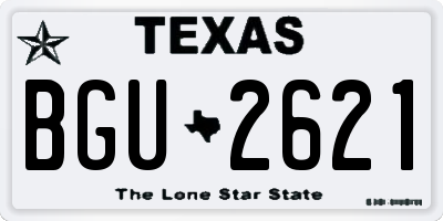 TX license plate BGU2621