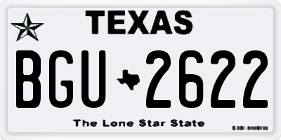 TX license plate BGU2622