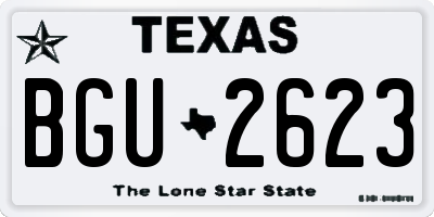 TX license plate BGU2623