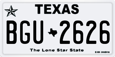 TX license plate BGU2626