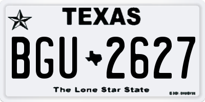 TX license plate BGU2627