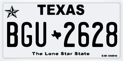 TX license plate BGU2628