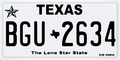 TX license plate BGU2634