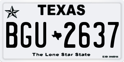 TX license plate BGU2637