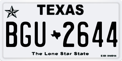 TX license plate BGU2644