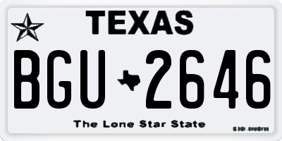 TX license plate BGU2646