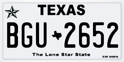 TX license plate BGU2652