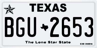 TX license plate BGU2653