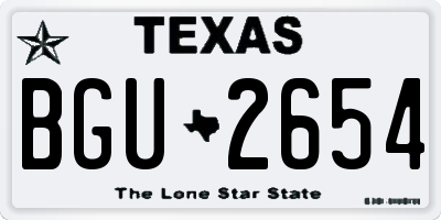 TX license plate BGU2654