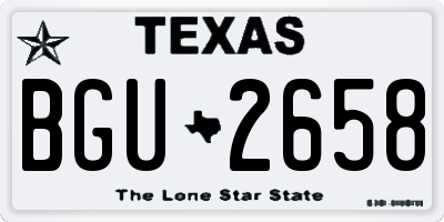 TX license plate BGU2658