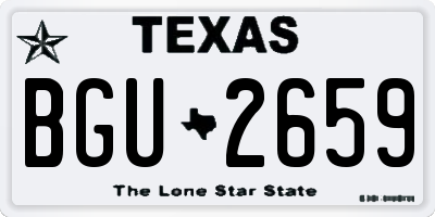 TX license plate BGU2659