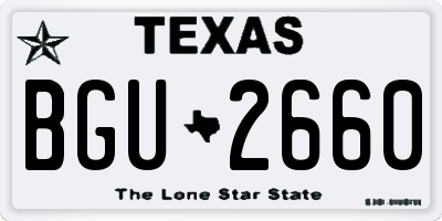 TX license plate BGU2660