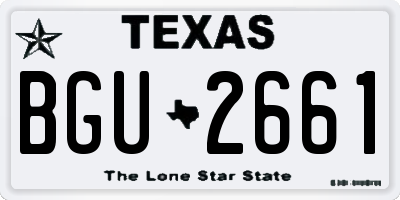 TX license plate BGU2661