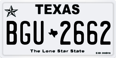 TX license plate BGU2662