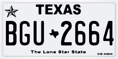TX license plate BGU2664