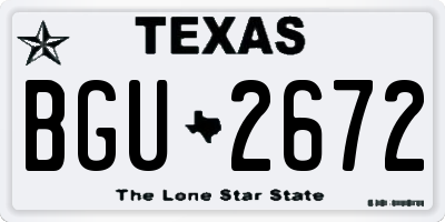 TX license plate BGU2672