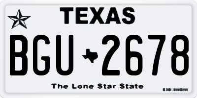 TX license plate BGU2678
